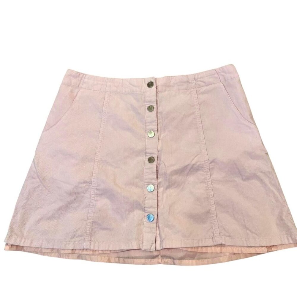 Riverdale Pink mini skirt with button up front and pockets #miniskirt Medium 16x